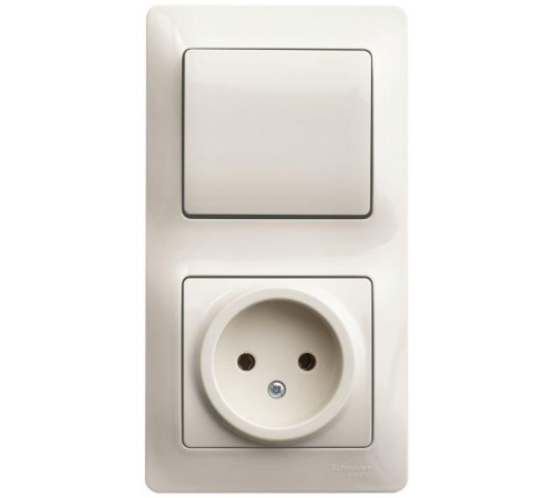 Блок комбинированный Glossa (розетка + 1-кл. выкл.) беж. SE GSL000260 Блок комбинированный Glossa (розетка + 1-кл. выкл.) беж. SE GSL000260